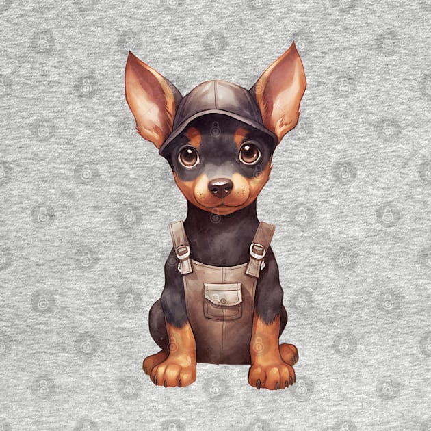 Farmer Doberman Pinscher Dog by Chromatic Fusion Studio